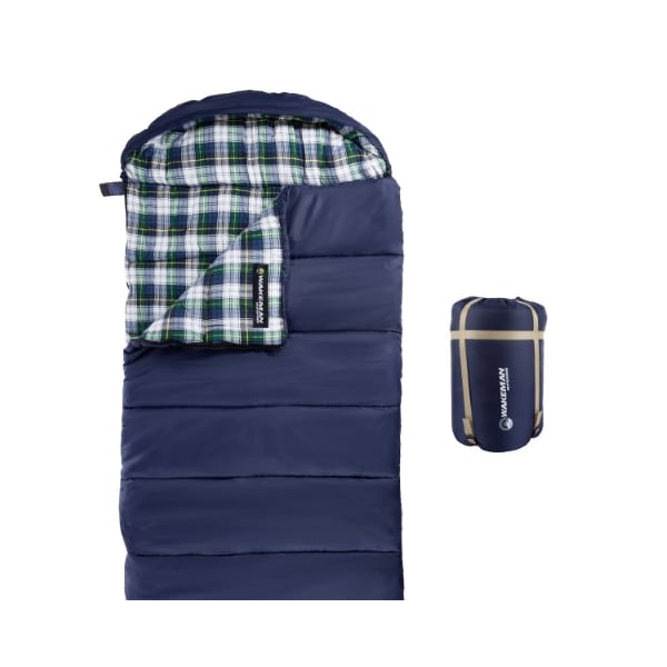 Leisure Sports Sleeping Bag, 32F Rated XL 3 Season Envelope Style with Hood for Camping, Hiking, Carry Bag (Navy) 478947OOM - main